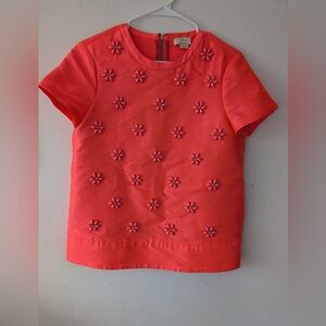 Kate Spade Coral Kids Tee with Floral Accents